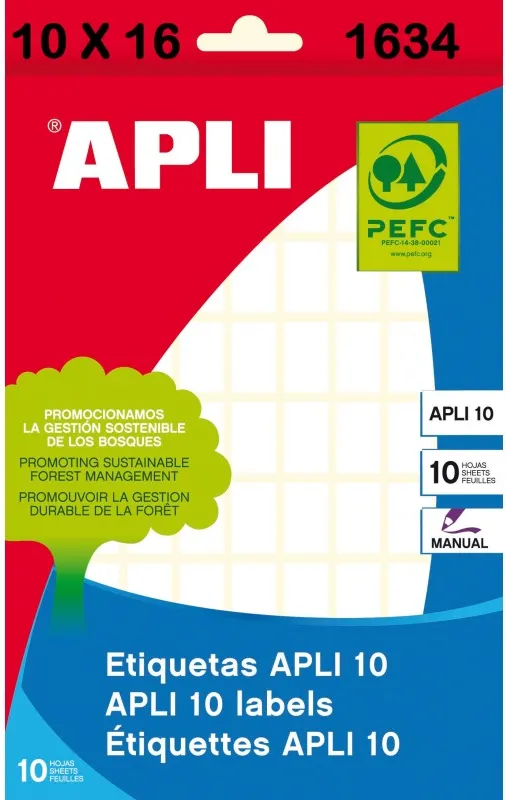 ETIQUETA APLI SOBRE  10X16 10 HOJAS