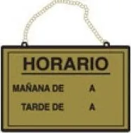 Cartel Horario Latón