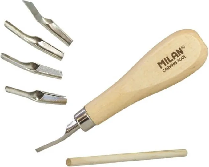 SET MANGO CON 5 PLUMILLAS LINOLEO