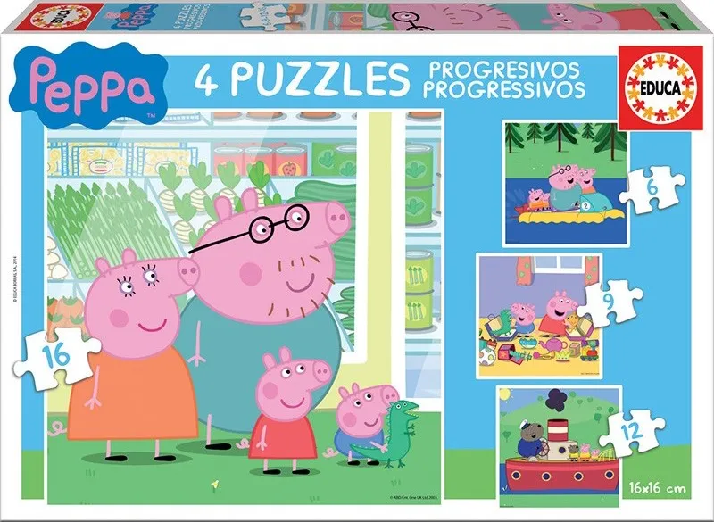 Puzzle Progresivos Peppa Pig 6-9-12-16