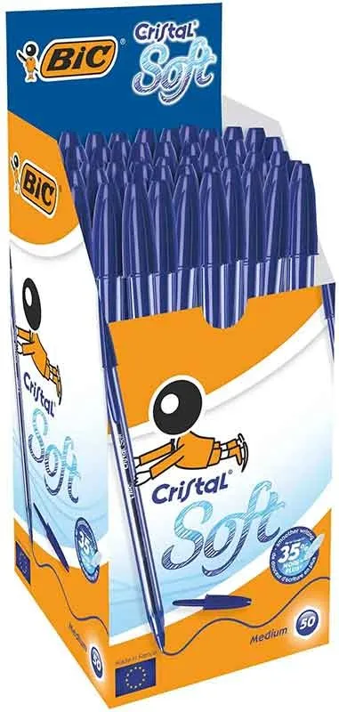 BOLÍGRAFO  BIC CRISTAL SOFT AZUL 1.2
