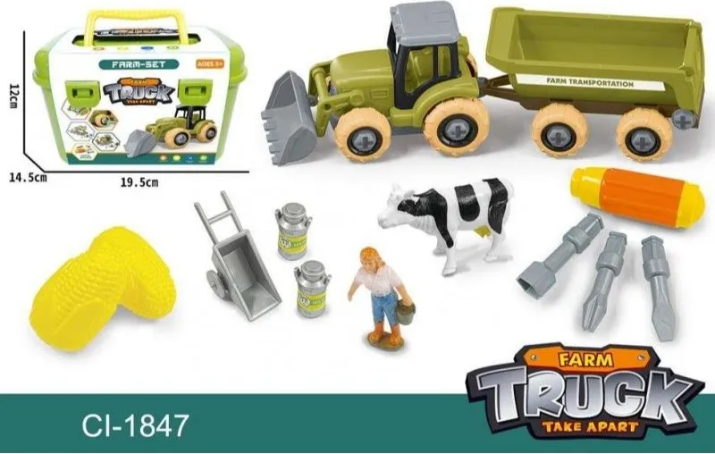 Set Montaje Granja Lactea con Tractor