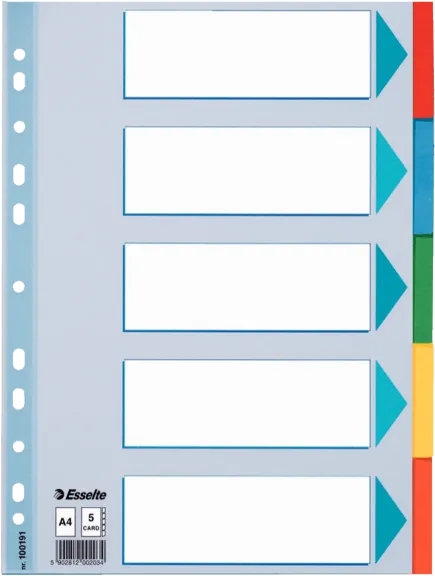 SEPARADORES A4 5 POSICIONES CARTULINA