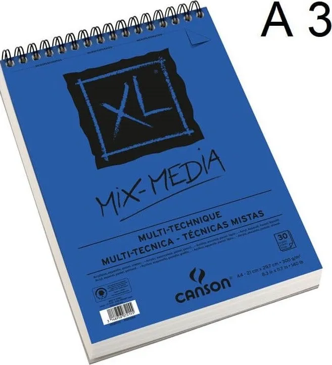 BLOC CANSON XL MIX MEDIA  A3 30H