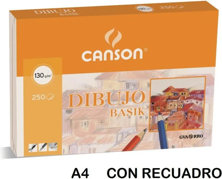 Láminas Dibujo Basik A4 con Recuadro