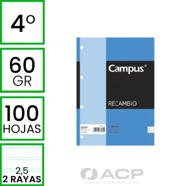 Recambio Campus Cuarto 100H Pauta 2,5