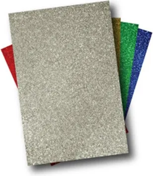 Goma Eva 20X30 Glitter Plata (10 Unid)