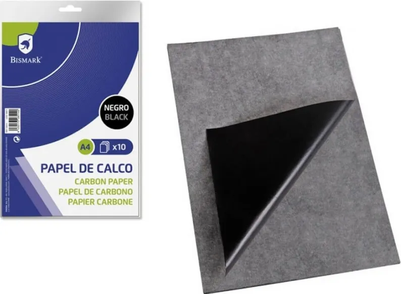 Papel Carbón Negro A4 10H.