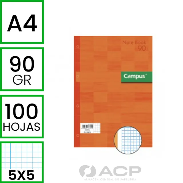 RECAMBIO CAMPUS A4 100H 5X5 90GR NARANJA