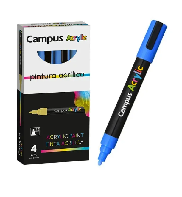 ROTULADOR ACRILICO CAMPUS AZUL MEDIO (4 UNID)