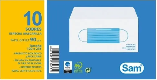 Sobre para Mascarilla 10 Unidades