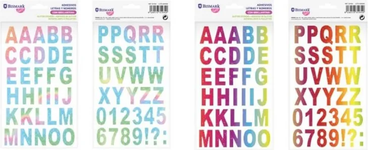 PEGATINAS LETRAS Y NUMEROS GLITTER