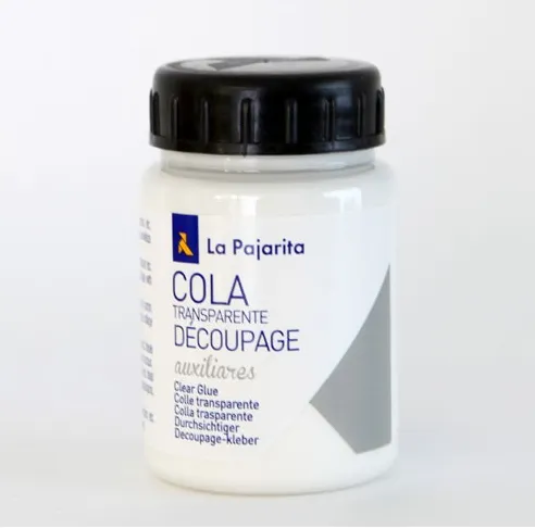 COLA TRANSPARENTE DECOUPAGE PAJARITA