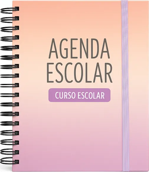 Agenda Escolar Mimbek 25/26 Tdura A5 Sv Naranja/Rosa
