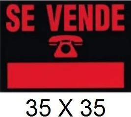 CARTEL SE VENDE  35 X 25 cm