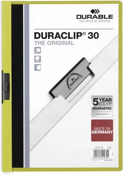 DOSSIER PINZA DURACLIP A4 30H VERDE