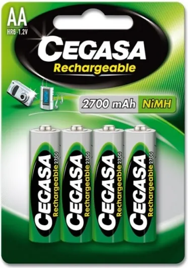 PILAS CEGASA RECARGABLE AA BLISTER 4UN.