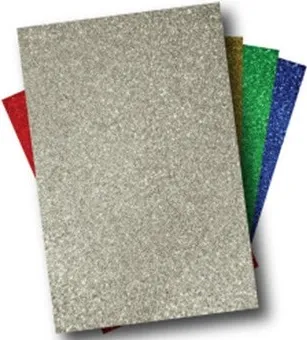 GOMA EVA 40X60 GLITTER PLATA (10 unid)
