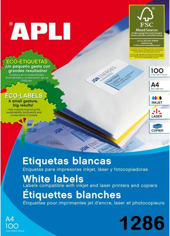 Etiqueta APLI A4 52,5X29,7