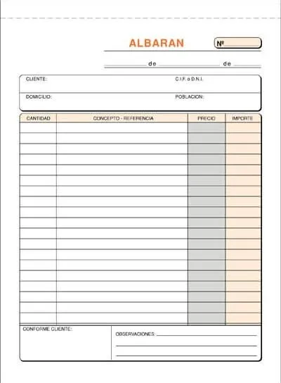 Talonario Albarán Cuarto Triplicado T-122