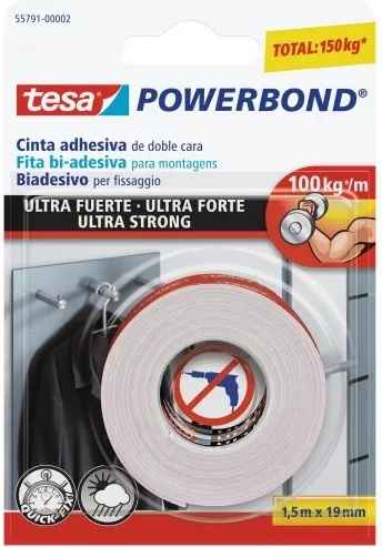 CINTA DOBLE CARA TESA  ULTRA FUERTE 1,5X19