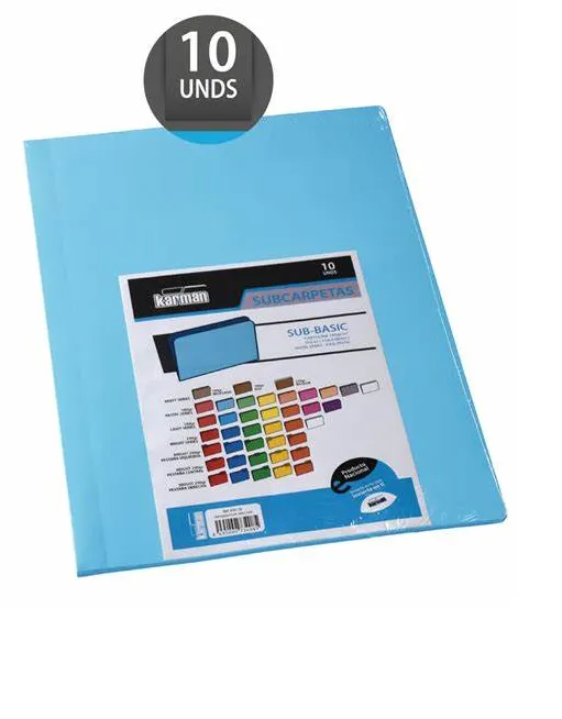 SUBCARPETA FOLIO KARMAN 180GR. CELESTE