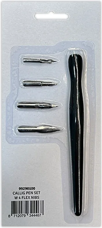 Plumilla Caligráfica con 4 Puntas Flexibles