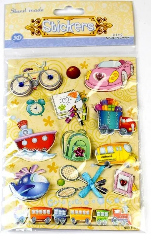 PEGATINAS 2D CON PURPURINA TRANSPORTES