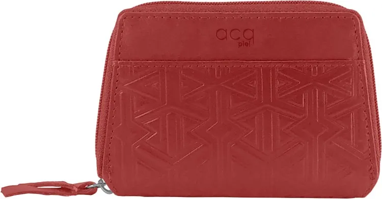 MONEDERO PIEL MINERVA 25 ROJO