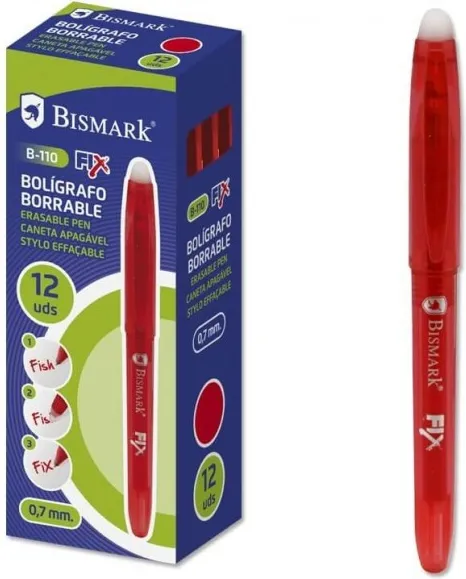 BOLÍGRAFO BORRABLE BISMARK CON CAPUCHÓN ROJO